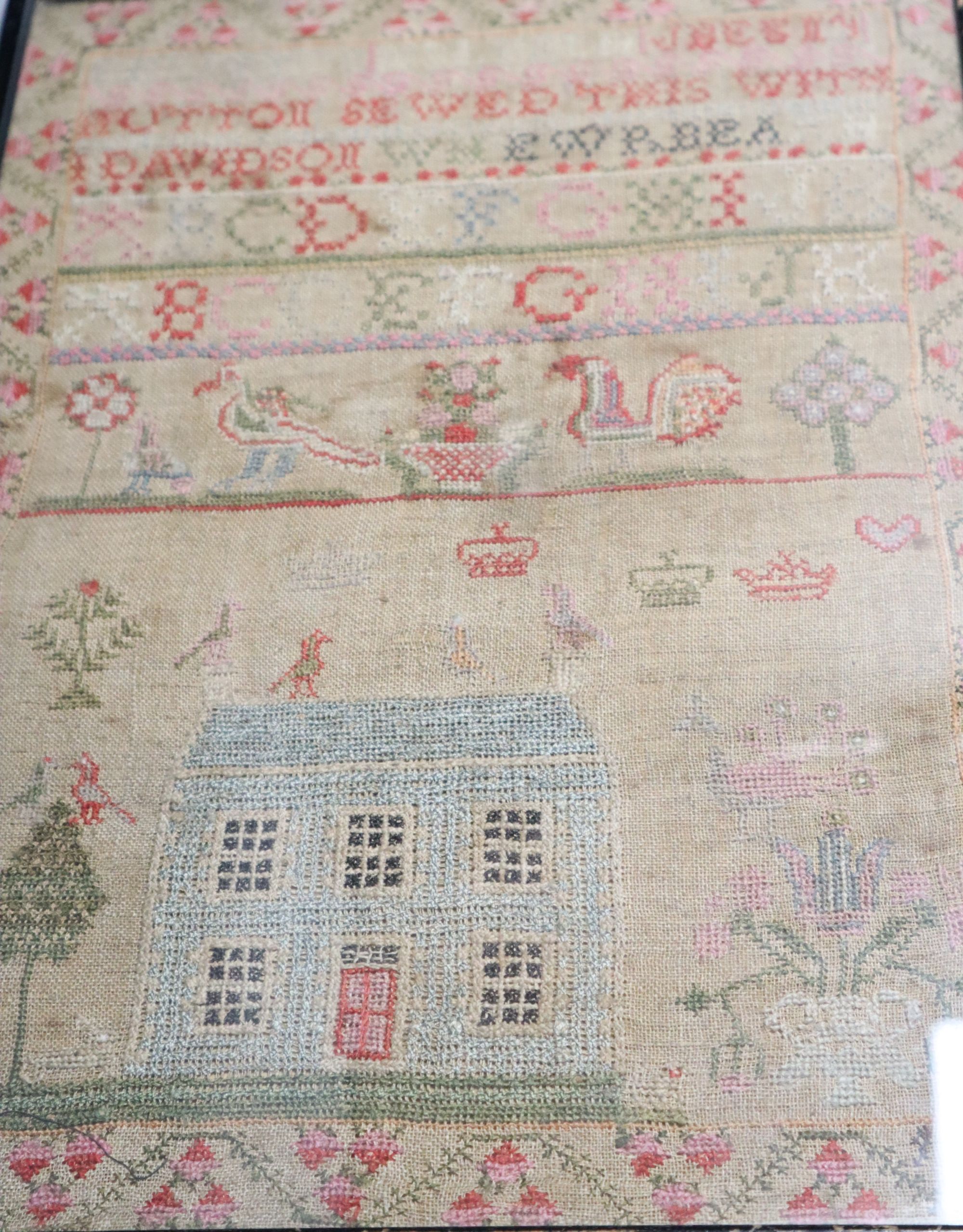 An 18th century sampler together with another